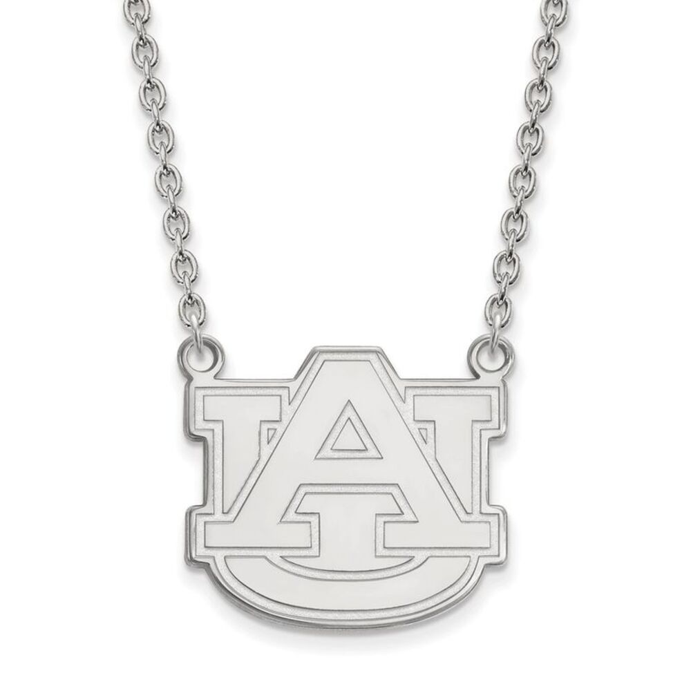 Sterling Silver Auburn U Large 'AU' Pendant Necklace